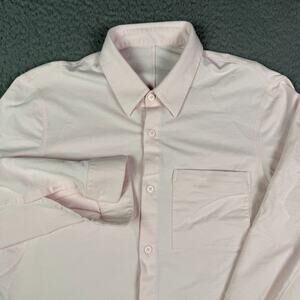 Lululemon Shirt Mens M Pink Commission Long Sleeve Button Stretch Office